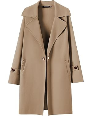 MEROKEETY Women's Long Sleeve Lapel Blazer Coatigan Winter Knit Classy Sweater Jacket Coats | Amazon (US)