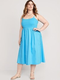 Fit & Flare Combination Midi Cami Dress for Women | Old Navy (US)