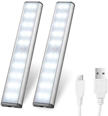 Motion Sensor Cabinet Lights,USB Rechargeable 20 LED Portable Cordless Closet Lighting,Wireless U... | Amazon (US)