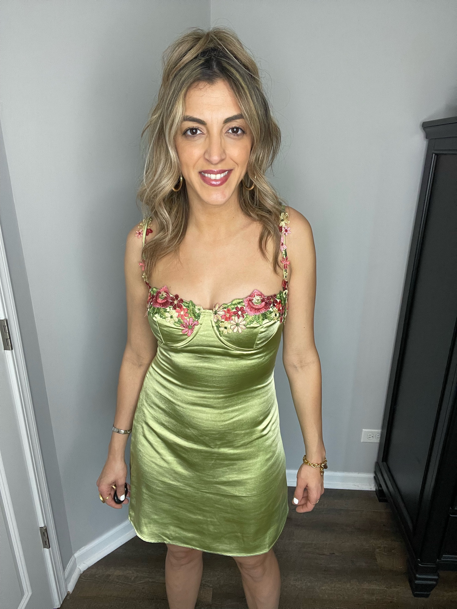 Princess Polly Green Mini dress with flower appliqué 

#LTKunder100 #LTKunder50 #LTKSeasonal