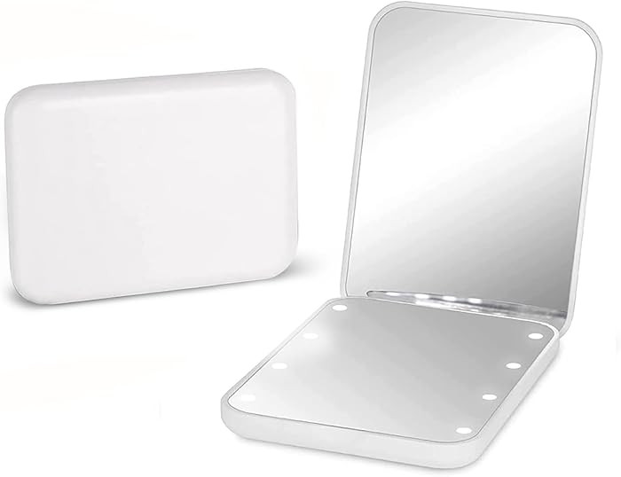 Kintion Pocket Mirror, 1X/3X Magnification LED Compact Travel Makeup Mirror with Light for Purse,... | Amazon (US)