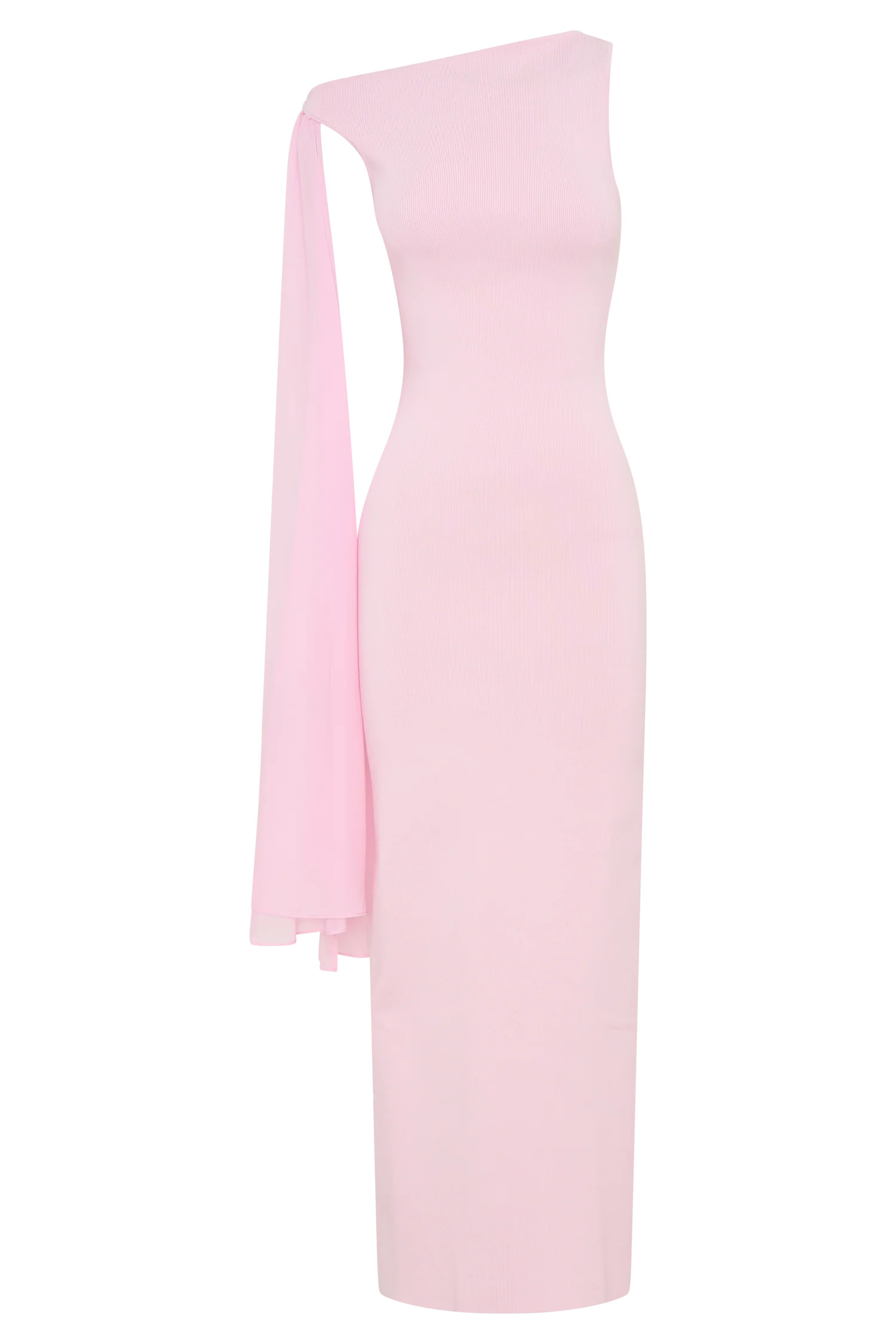 Bandage Midi Dress With Chiffon - Baby Pink | MESHKI US