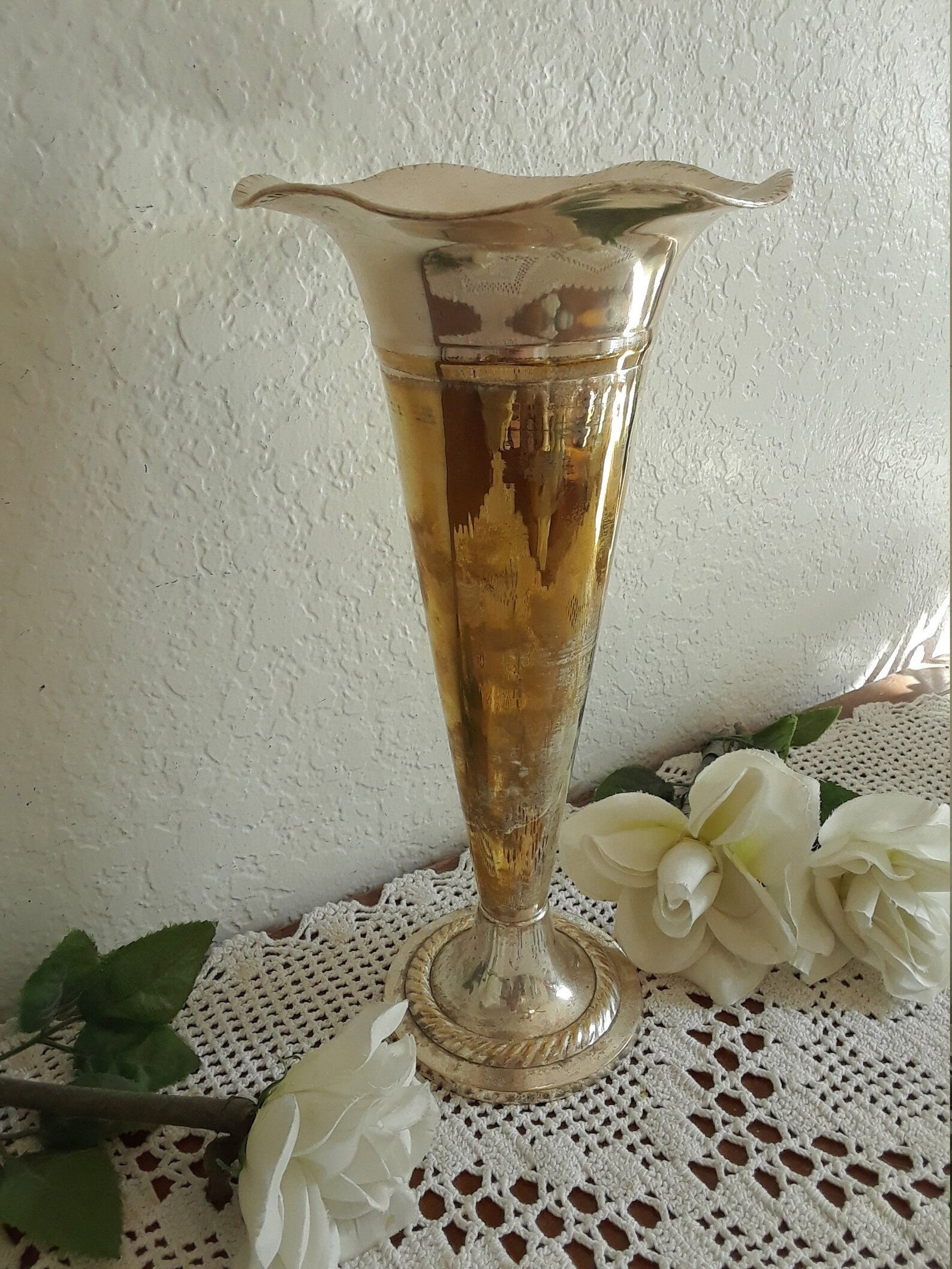 Vintage Silver Plated Trumpet Vase Spring Summer Fall or Winter Wedding Reception Table Centerpie... | Etsy (US)