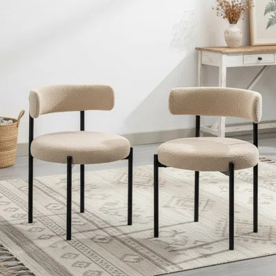 Boucle Upholstered Side Dining Chairs | Wayfair North America