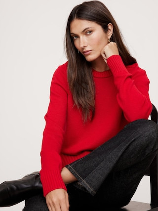 Cotton-Silk Crew-Neck Sweater | Banana Republic (US)