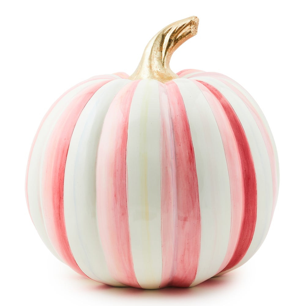 Bubblegum Pink Stripe Medium Pumpkin | MacKenzie-Childs