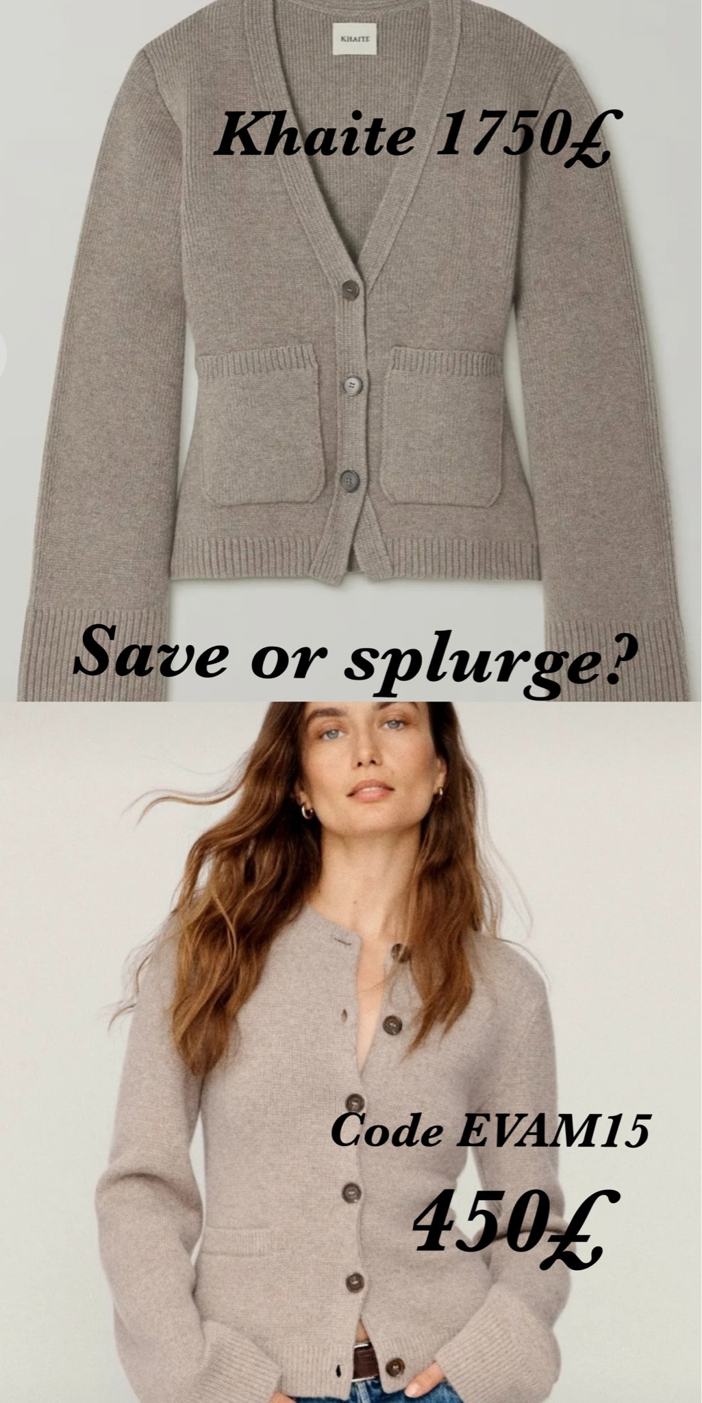 Autumn outfit, khaite cardigan, Khaite dupe, mink cardigan, cashmere cardigan