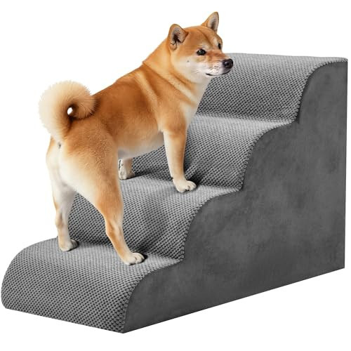 NEWBULIG 4-Step Dog Stairs, 20" H Dog Steps for Sofa and Chair, Non-Slip Sturdy Pet Steps for Small Dogs and Cats, Pet Ramp for High Bed Indoor | Amazon (US)