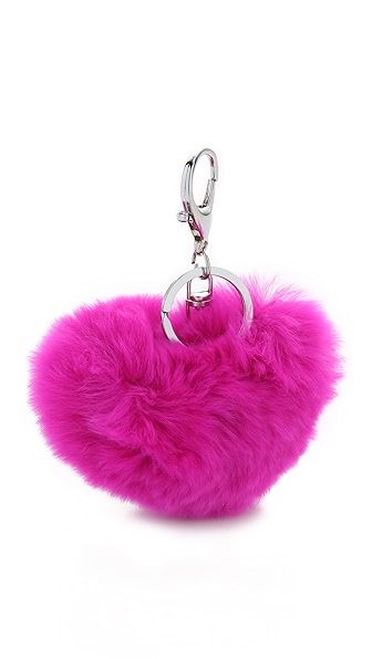 Fur Heart Key Ring Bag Charm | Shopbop