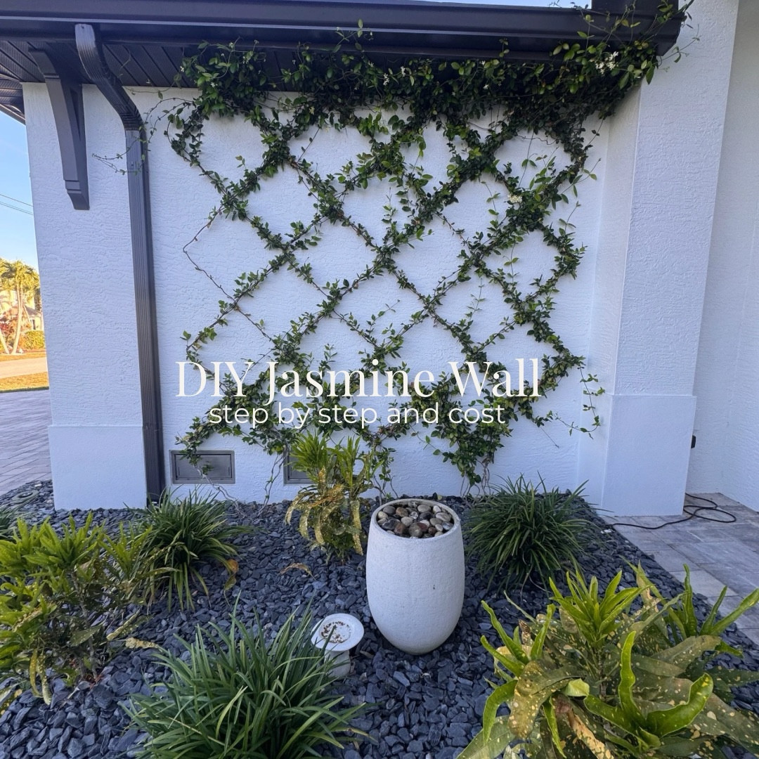 Save this if you’re researching trellis gardening! My number one piece of advice is to pre-plan your Wall so you will know how many eye hooks you will need to purchase 🤍