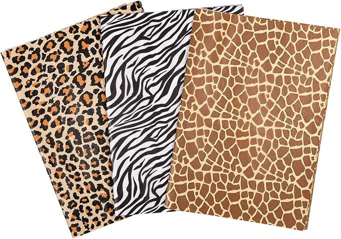 Whaline Gift Wrapping Tissue Paper, 90 Sheets, Animal Skin Prints (Leopard, Zebra, Giraffe), 13.7... | Amazon (US)