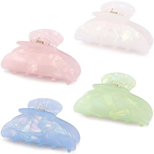 4Pcs Acrylic Claw Clips for Women Hair Accessories, Medium Sized Cute Trendy Claw Clips with Irid... | Amazon (US)