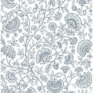 NextWall Midnight Blue Paisley Trail Bohemian Peel and Stick Wallpaper 30.75 sq. ft.-NW36812 - Th... | The Home Depot