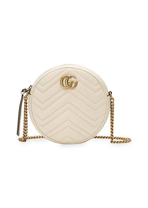 Gucci Women's GG Marmont Mini Round Shoulder Bag - White | Saks Fifth Avenue