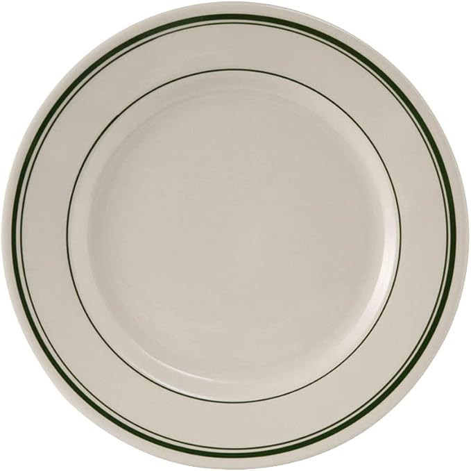 Tuxton China TGB-016 Plate, 10-1/2" Diameter, Round, Wide Rim, Rolled Edge, Microwave and Dishwas... | Amazon (US)