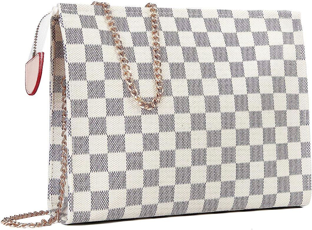 Checkered Crossbody Bag for Women Shoulder Bag with Chain Strap | Amazon (US)