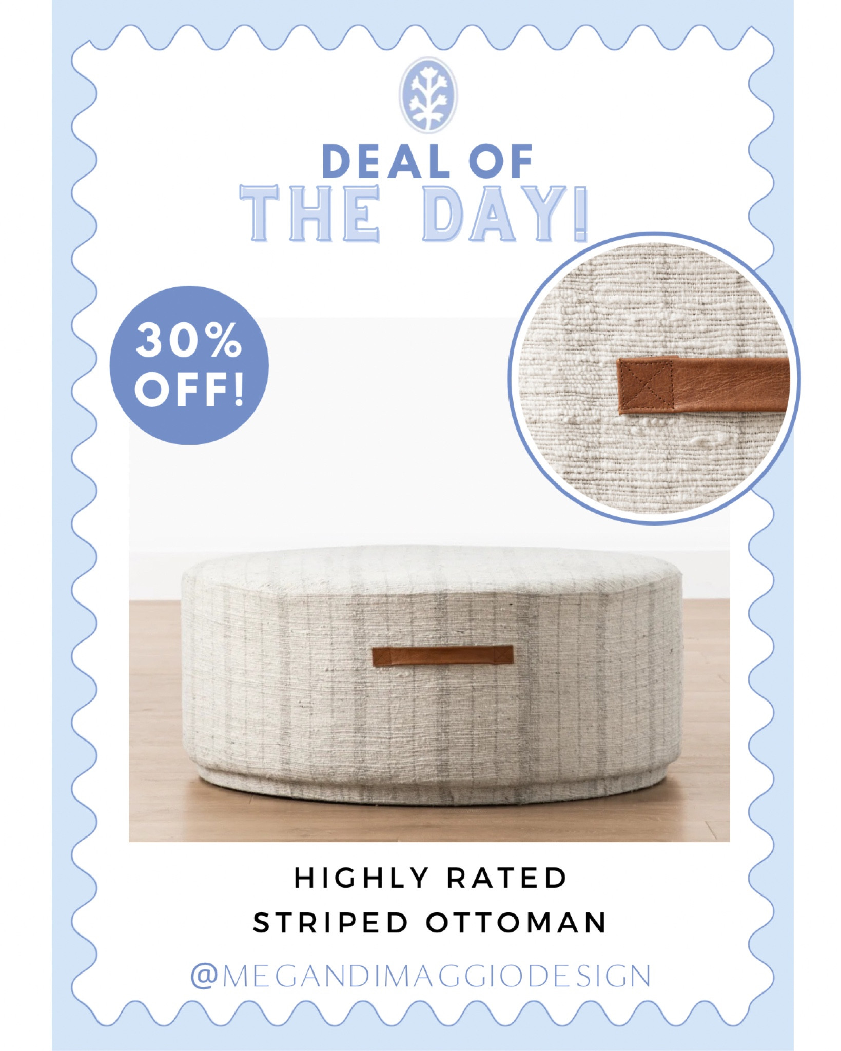 Snag this highly rated round striped ottoman for 30% OFF during the Presidents’ Day sale this weekend!! 🏃🏼‍♀️🏃🏼‍♀️🏃🏼‍♀️

#LTKHome #LTKSaleAlert