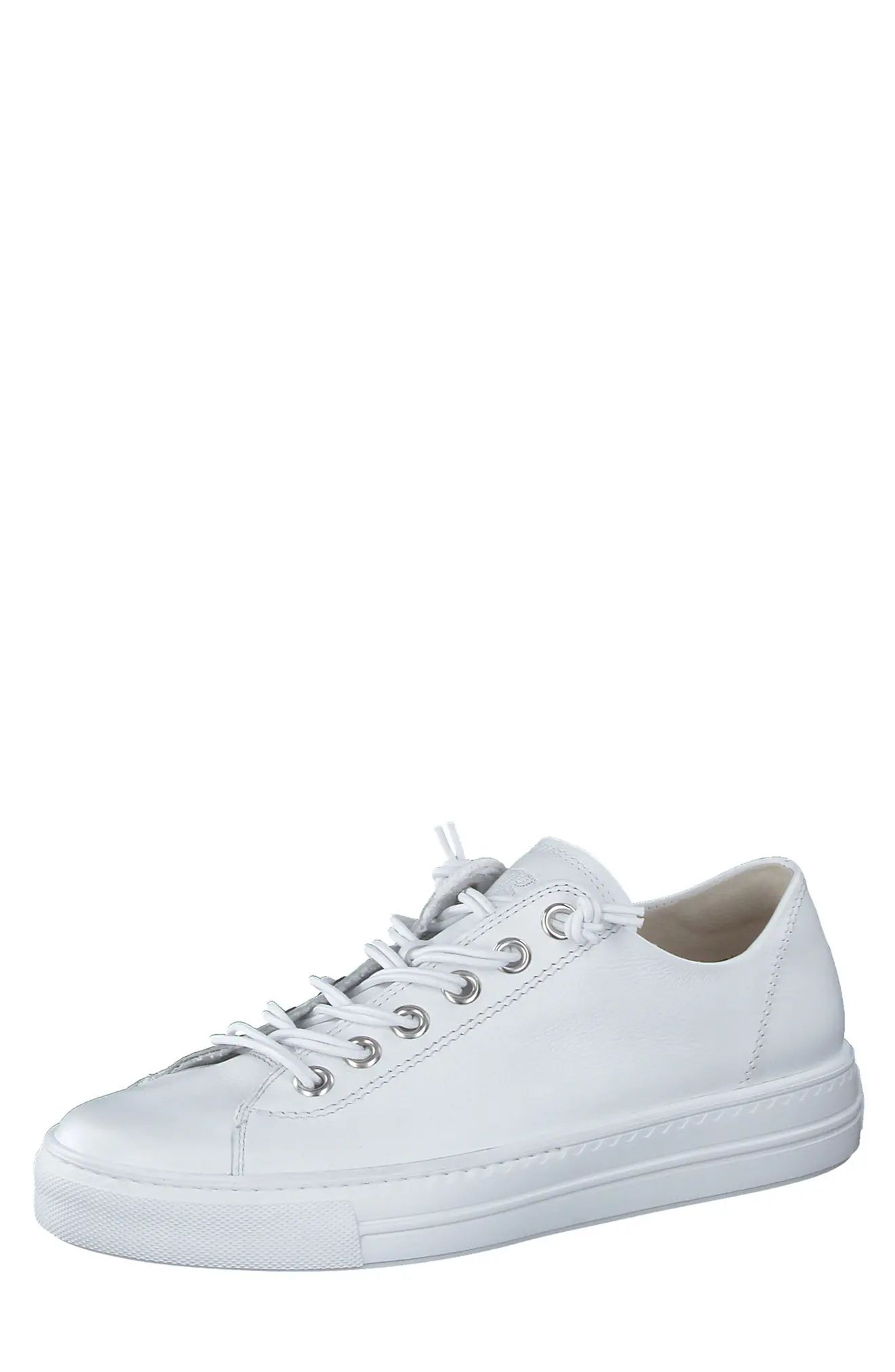 Paul Green Hadley Platform Sneaker in White Silver Mc Leather at Nordstrom, Size 6.5Us | Nordstrom