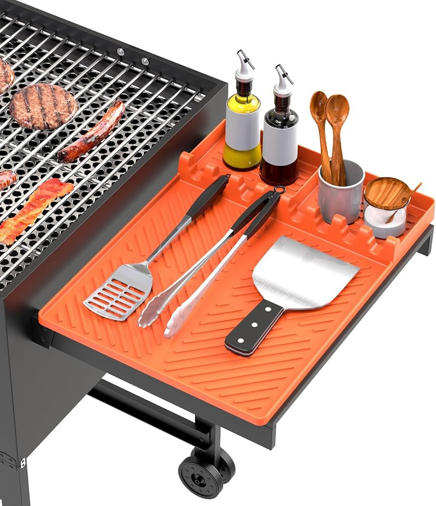 Silicone Grill Mat Compatible with Blackstone, BBQ Griddle Tools Mat with Drip Pad, Spatula Mat f... | Amazon (US)