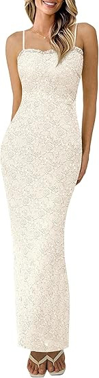PRETTYGARDEN Summer Dresses for Women 2025 Lace Floral Bodycon Semi Formal Party Wedding Guest Bo... | Amazon (US)