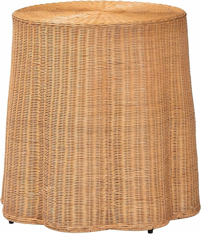 bali & pari Palm Bohemian Honey Scallop Rattan End Table | Amazon (US)
