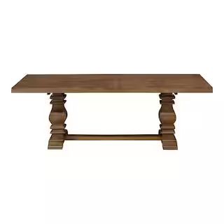 Home Decorators Collection Eldridge - Trestle Dining Table with Self Storing Extension in Haze HD... | The Home Depot