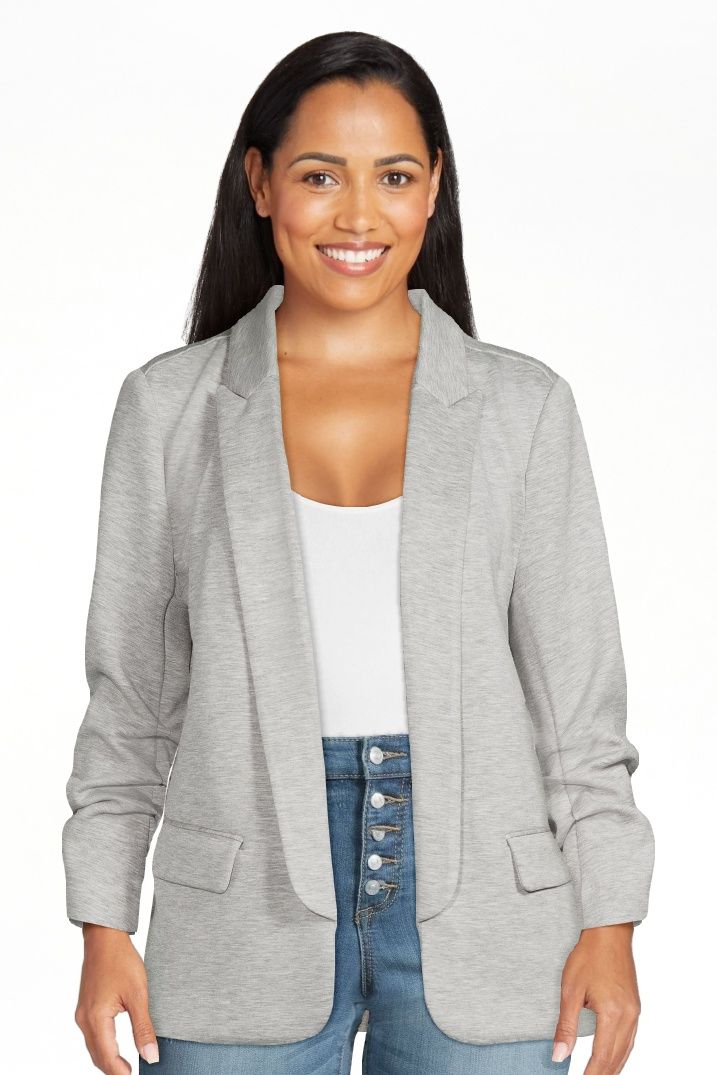 Scoop Women's Scuba Blazer with Scrunch Sleeves, Sizes XS-XXXL | Walmart (US)