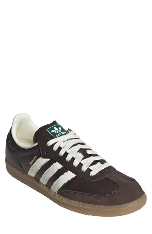 adidas Samba OG Sneaker in Dark Brown/Off White/Gum at Nordstrom, Size 11 Women's | Nordstrom