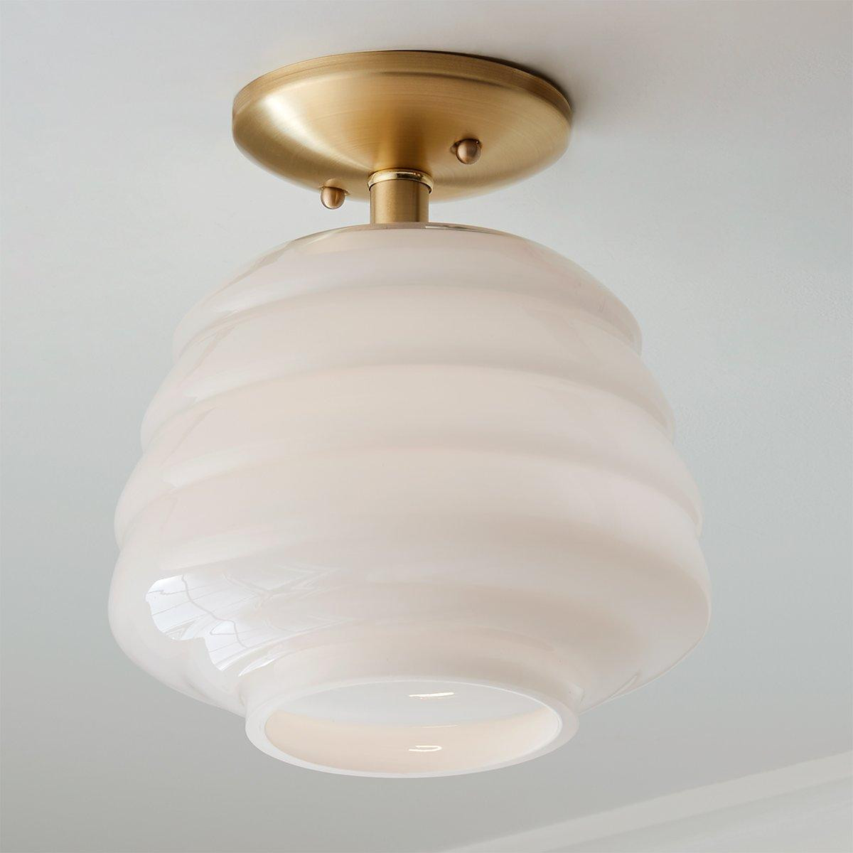 Milk Glass Hive Semi-Flush Ceiling Light | Shades of Light