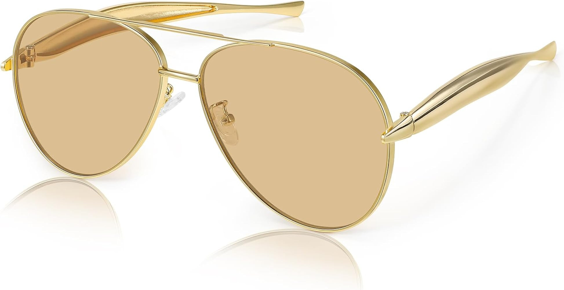 Retro Oversized Aviator Sunglasses for Women Men,Trendy Vintage 70s Metal Large Pilot Sun Glasses | Amazon (US)