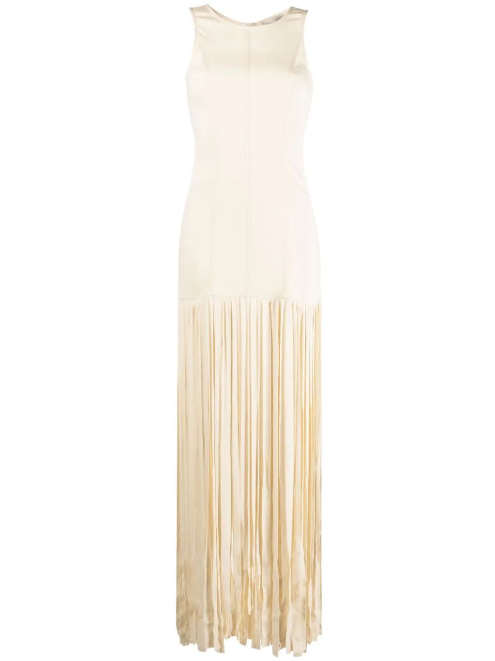 The DetailsForte Fortefrayed sleeveless long dressMade in ItalyHighlightsivory white stretch-desi... | Farfetch Global
