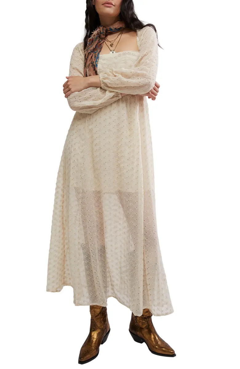 Free People Malina Eyelet Long Sleeve Maxi Dress | Nordstrom | Nordstrom
