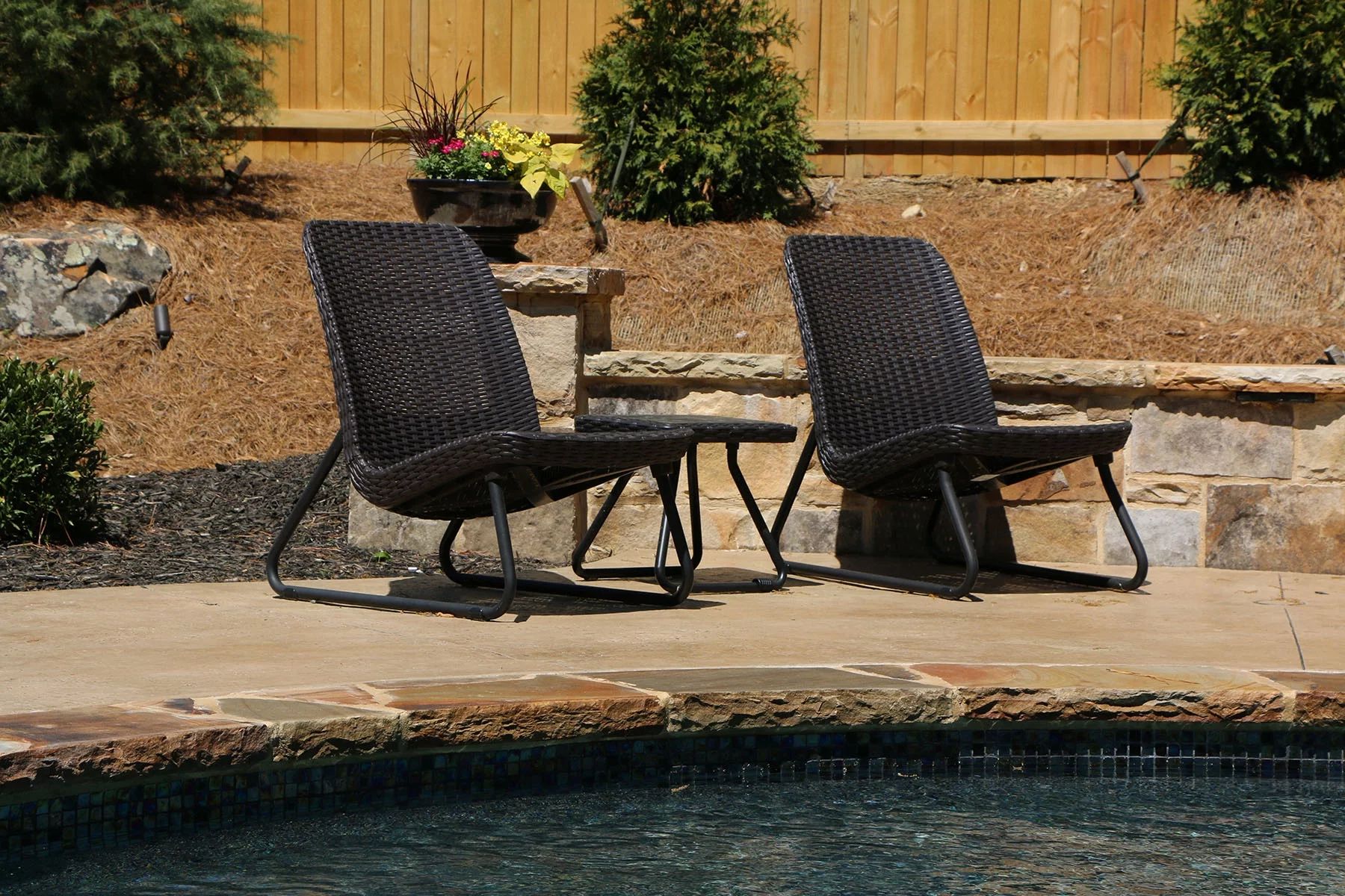 Keter Rio Resin 3-Piece Conversation Set, All-Weather Plastic Patio Lounge Furniture, Brown Ratta... | Walmart (US)