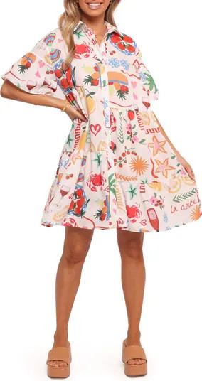 Peachy Print Babydoll Shirtdress | Nordstrom