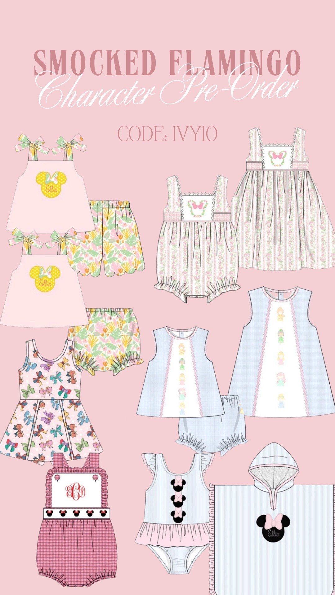 Disney pre order from Smocked Flamingo code IVY10 to shop 🐭✨

#LTKKids #LTKBaby