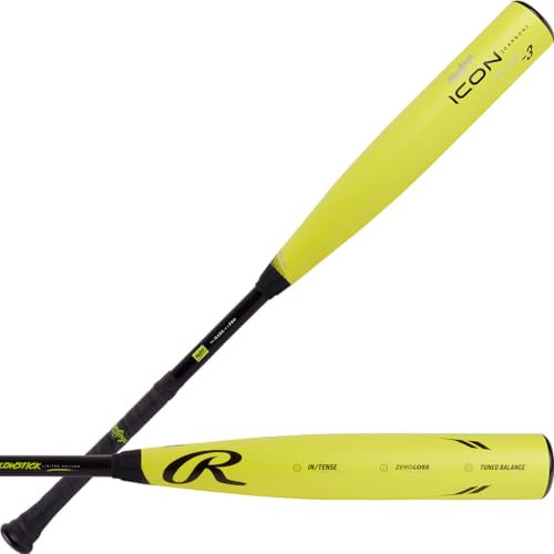 Rawlings | ICON GLOWSTICK Baseball Bat | BBCOR | -3 | 34 | Amazon (US)