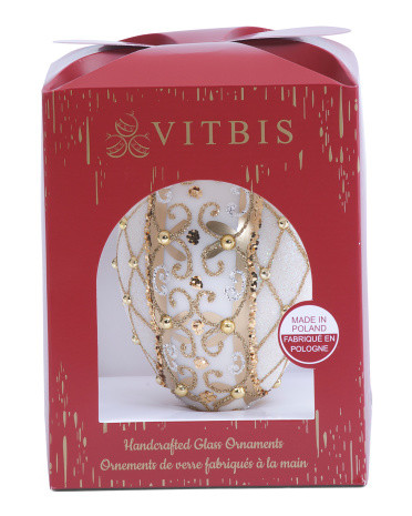 Made In Poland 5in Embellished Glass Egg Ornament | TJ Maxx