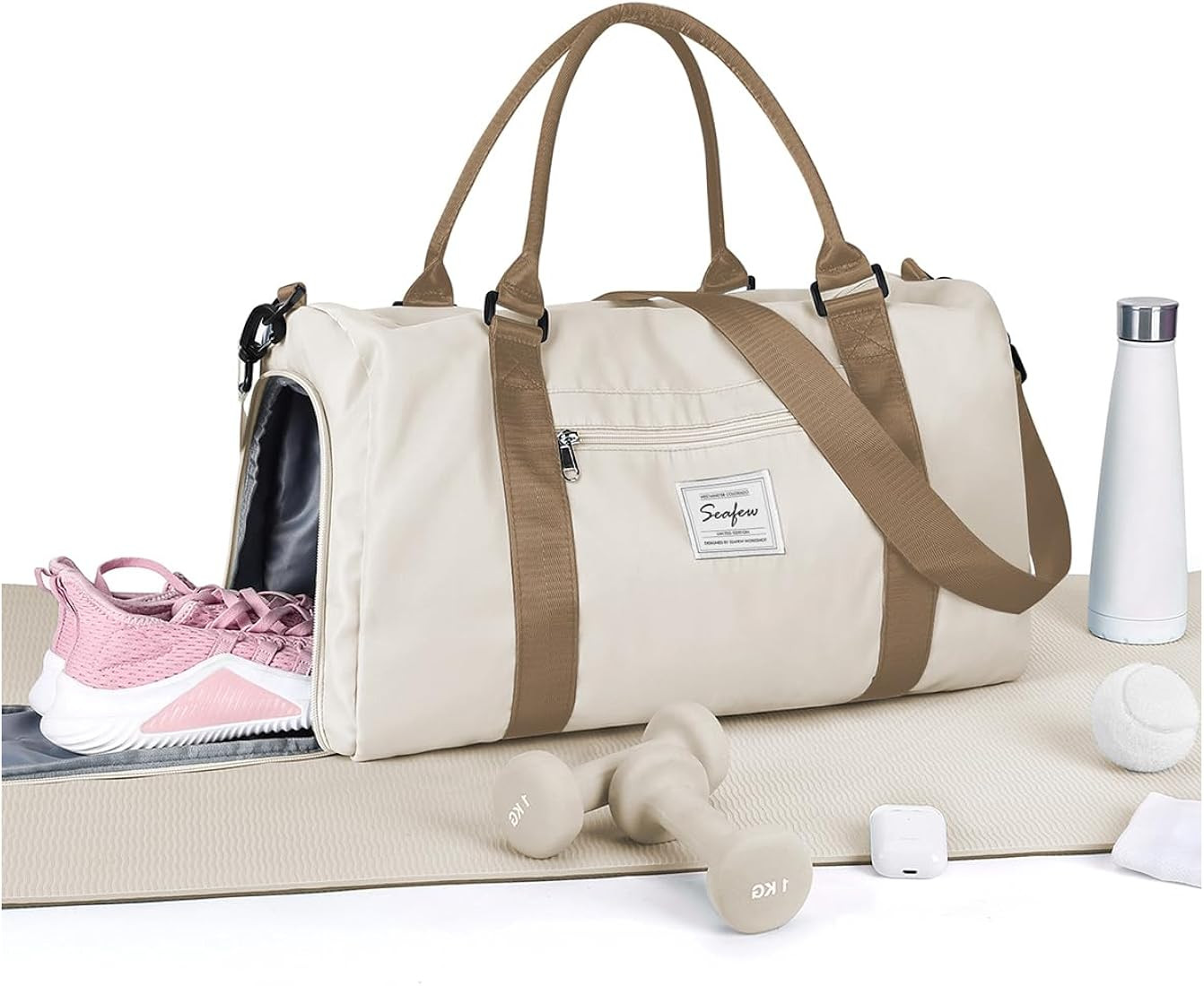 Gym Bag Womens Mens with Shoes Compartment and Wet Pocket,Travel Duffel Bag for Women for Plane,S... | Amazon (CA)