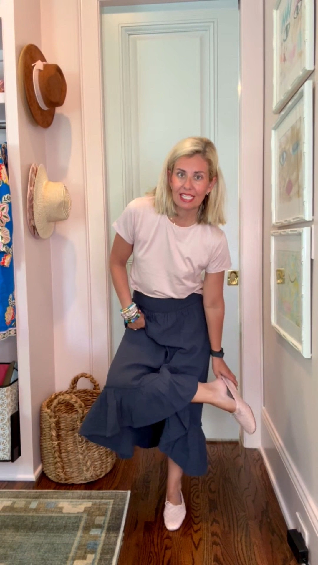 Sizing:  Jumpsuit- small petite
Dress- small Tee- xs  Skirt- xs
Short sleeve sweater- xs
Stripe sweater- xs  #quincepartner @Quince