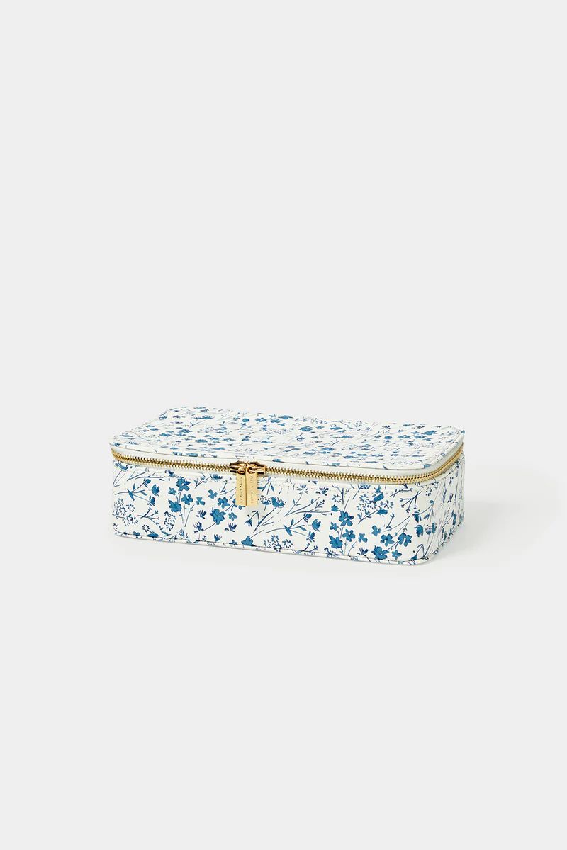 Neely & Chloe Large Jewelry Case with Removable Pouches-Blue Meadow | Cartolina