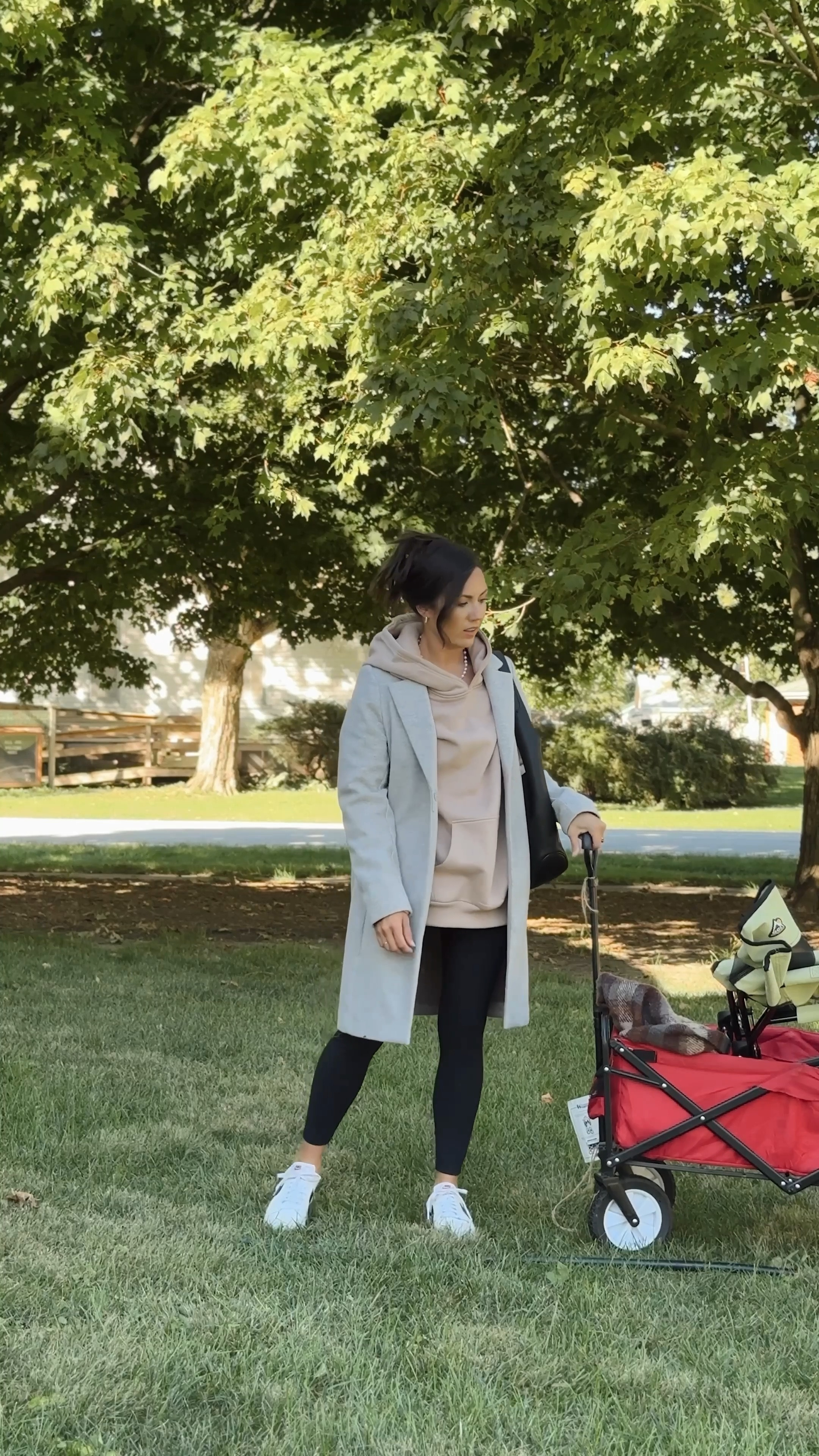 Fall outfit styling idea featuring long coat, sweatshirt, leggings, sneakers and accessoriess

#LTKBeauty #LTKStyleTip

#LTKFitness #LTKBeauty #LTKStyleTip