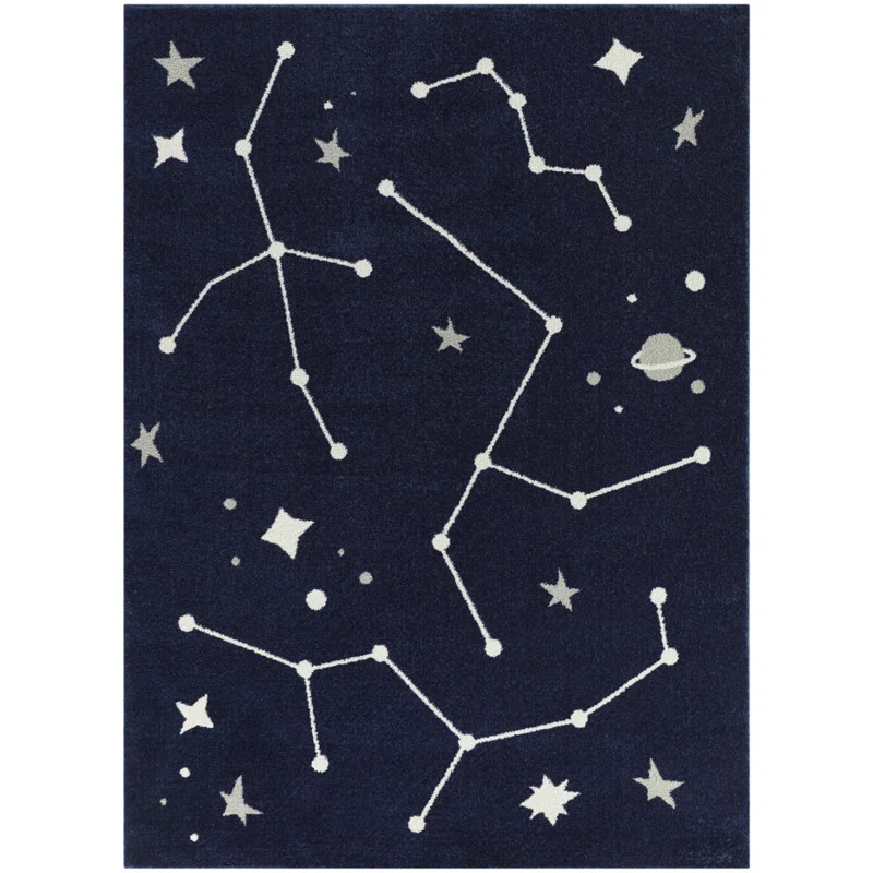 Heilman Geometric Navy Area Rug | Wayfair Professional