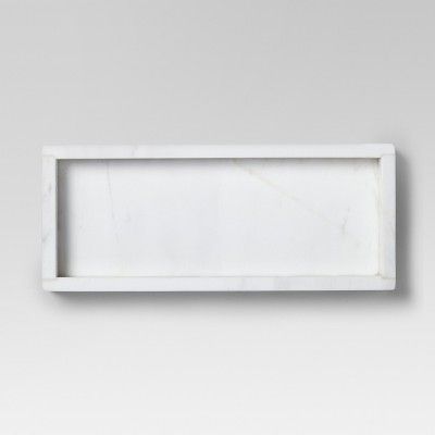 12" x 5" Marble Rectangle Serving Tray White - Threshold™ | Target