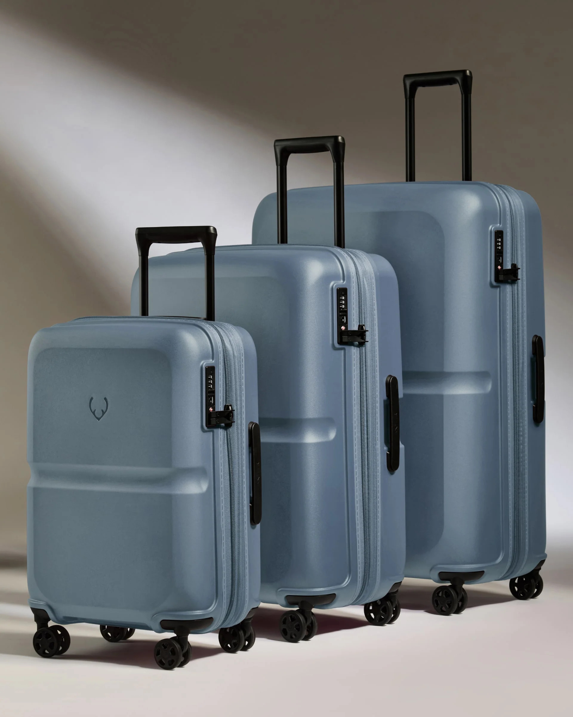 Expandable Carry-on Luggage Set in Light Blue - Single Stripe | Lightweight Hard Luggage | Antler USA