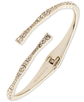 Silk Crystal Stone Gold-Tone Cuff Bracelet | Macy's