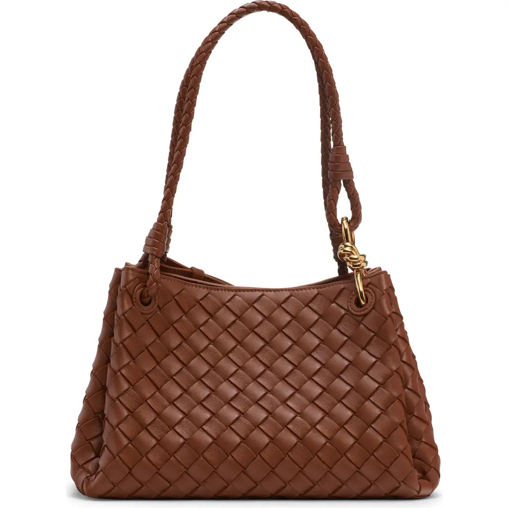 Bottega Veneta Small Parachute Intrecciato Leather Shoulder Bag in 2387 Tannin-Muse Brass at Nordstrom | Nordstrom