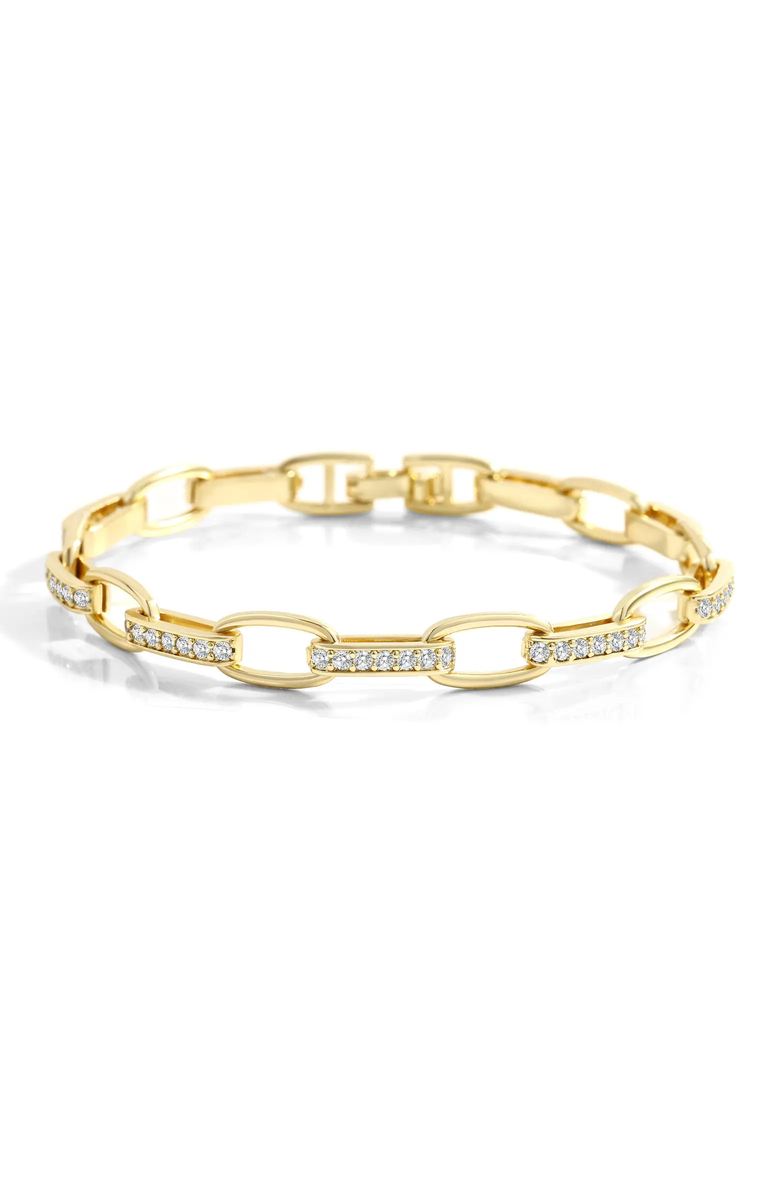 Interlinked Cubic Zirconia Paperclip Bracelet | Nordstrom