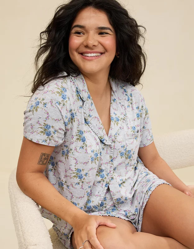 Aerie Real Soft® Ruffle Pajama Shirt | Aerie