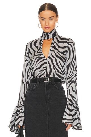 L'Academie Blisse Top in Black Geo Zebra from Revolve.com | Revolve Clothing (Global)