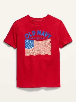 Gender-Neutral Matching 2022 ""United States of All"" Flag Graphic T-Shirt for Kids | Old Navy (US)
